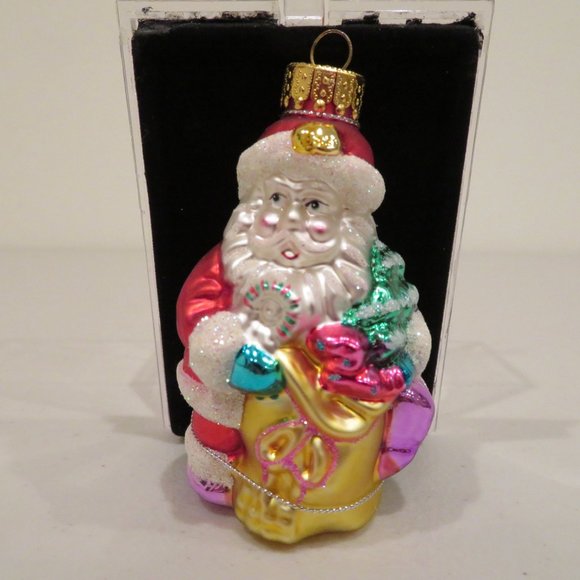 Christmas Glass Ornament Santa Handcrafted by Unique Treasure Gift Box Keepsake - Picture 2 of 6